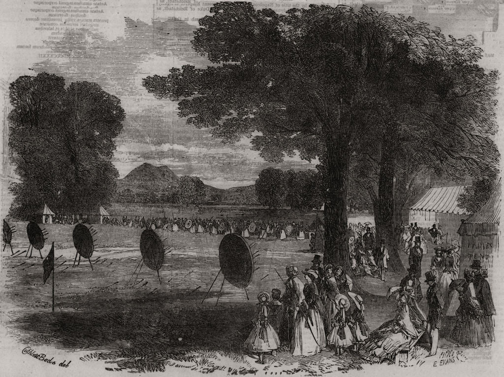 The Worcestershire Archery Society fete, at Sherridge Course, nr Worcester 1855